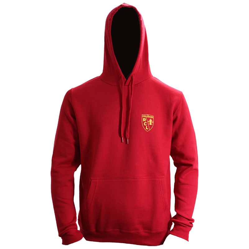 SWEAT A CAPUCHE SANG & OR RC LENS ROUGE ADULTE